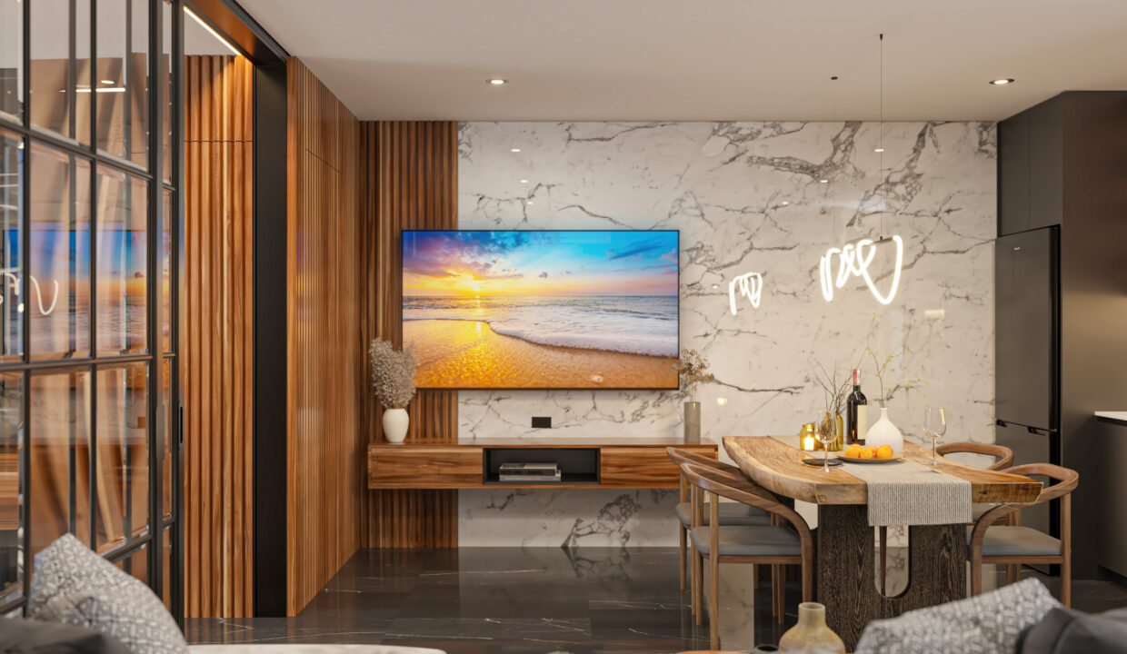 Estático 012.2 - Unidad tipo 1 Sala-comedor-cocina Toma 5 opción 2