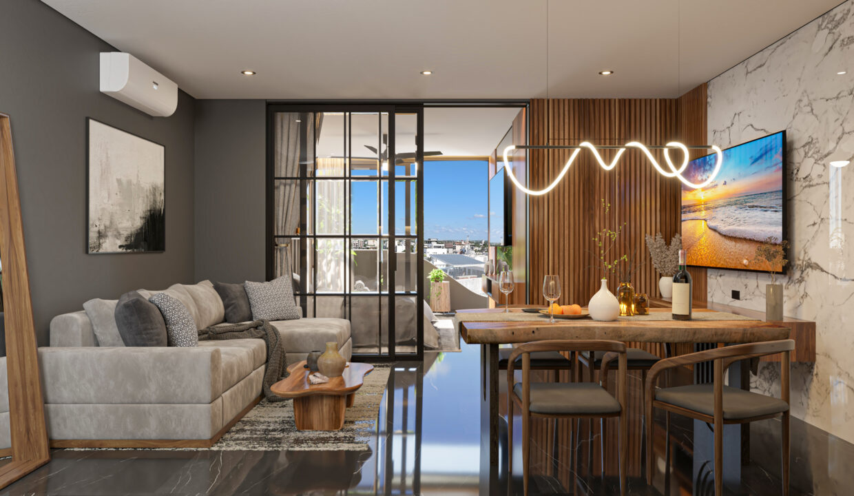 Estático 013.1- Unidad tipo 1 Sala-comedor-cocina Toma 2 opción 2